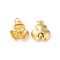 Rack Plating Brass Pendants, with Jump Ring, Lead Free & Cadmium Free, Flower Charm, Real 18K Gold Plated, 15x13.5x5mm, Hole: 3.5mm