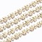 Brass Chains, Butterfly Link Chains, Unwelded, Cadmium Free & Nickel Free & Lead Free, with Spool , Light Gold, Butterfly: 9x8x2.3mm, Heart: 5.8x6.3x2.1mm, about 16.4 Feet(5m)/roll