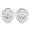 Brass Micro Pave Cubic Clear Zirconia Pendants, Nickel Free, Heart, Clear, Real Platinum Plated, 21.5x18.5x2mm, Hole: 2.5mm