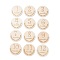 Flat Round Wood Cabochons with Month, PapayaWhip, 100x2.5mm, 12pcs/set