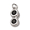 Brass Micro Pave Cubic Zirconia Pendants, Sunglasses Charms, with Jump Ring, Long-Lasting Plated, Cadmium Free & Lead Free, Rack Plating, Platinum, 16.5x6.5x5mm, Hole: 3mm