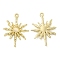 Alloy Pendants, with Glass, Cadmium Free & Lead Free, Sun Charms, Light Gold, 28x20.5x2.5mm, Hole: 1.8mm