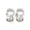 Brass Fold Over Clasps, Cadmium Free & Nickel Free & Lead Free, Oval, Platinum, 12x7.5x6mm