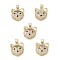 Brass Micro Pave Cubic Zirconia Pendants, Cadmium Free & Lead Free, Real 16K Gold Plated, Dog Charms, Mixed Color, 17x16.5x6.5mm, Hole: 5x3mm.