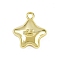 Brass Pendants, Star with Smile Face Charms, Long-Lasting Plated, Cadmium Free & Nickel Free & Lead Free, Golden, 12.5x11.5x4mm, Hole: 1.4mm