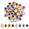 32Pcs 8 Color 304 Stainless Steel Rhinestone Charms, Birthstone Charms, Flat Round, Mixed Color, 4pcs/color