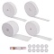 25m 5 Styles Flat Elastic Rubber Band, Webbing Garment Sewing Accessories, with 1pc PU Iron Soft Tape Measure and 10pcs Resin Buttons, White, 5m/style