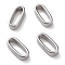 Non-Tarnish 304 Stainless Steel Linking Rings, Oval, Stainless Steel Color, 15x6x3mm, Inner Diameter: 12x4mm