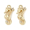 Brass Micro Pave Cubic Zirconia Charms, Cadmium Free & Nickel Free & Lead Free, Sea Horse, Real 18K Gold Plated, 14.5x7x4mm, Hole: 1.2mm