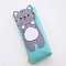 Cartoon Cat Cloth Storage Pencil Zipper Pouches, Pen Holder, for Office & School Supplies, Rectangle, Silver, 188x86mm