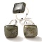 Natural Labradorite Adjustable Rings, with Brass Base Findings, Lead Free & Cadmium Free, Rhombus, Rhombus: 24x25mm, US Size 9 3/4(19.5mm)