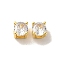 Brass with Single Clear Cubic Zirconia Beads, Cadmium Free & Nickel Free & Lead Free, Round, Real 18K Gold Plated, 5x5x4mm, Hole: 3mm