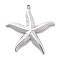 Anti-Tarnish 304 Stainless Steel Pendants, Starfish Charm, Stainless Steel Color, 31.5x29.5x2mm, Hole: 1.6mm