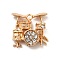Rack Plating Alloy Rhinestone Pendants, Cadmium Free & Nickel Free & Lead Free, Musical Instruments Charms, Golden, 21x21x6mm, Hole: 2mm