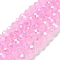 Baking Electroplate Glass Beads Strands, AB Color, Faceted, Round, Violet, 6x5mm, Hole: 1mm, about 80~85pcs/strand, 38~40cm