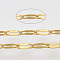 Brass Dapped Chains, Cable Chains, Soldered, Cadmium Free & Nickel Free & Lead Free, with Spool, Flat Oval, Golden, 5.2x2.2x0.2mm, about 39.37 Feet(12m)/roll