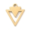 Golden Plated 304 Stainless Steel Charms, Laser Cut, Arrow, 11x10x1mm, Hole: 1mm