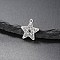 Stainless Steel Pendants, with Crystal Rhinestone, Star Charms, Stainless Steel Color, 16x15mm