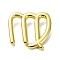 Rack Plating Brass Pendants, Long-Lasting Plated, Lead Free & Cadmium Free, 12 Constellations, Virgo, 15.5x16x3.5mm, Hole: 1.2mm
