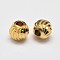 Rack Plating Brass Corrugated Round Spacer Beads, Golden, 4mm, Hole: 1.5mm