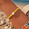 Minimalist Adjustable Polyester Cord Braided Bracelets, Imitation Pearl Bead Jewelry for Women, Green Yellow, Inner Diameter: 11 inch(28cm)