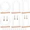 OLYCRAFT 6 Sets Acrylic Earring Display Stands 3-Style Arcylic Earring Stud Display Clear Earring Organizer with Wood Base for Earring Stud Jewelry Display - Rectangle & Round & Arch