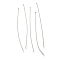 Brass Flat Head Pins, Lead Free & Cadmium Free, 925 Sterling Silver Plated, 50x0.6mm, Head: 1.5mm