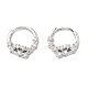 Серьги-кольца из латуни с микропаве и цирконием EJEW-L270-28P-1