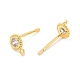 Латунные серьги-гвоздики из циркония ZIRC-P105-01G-2