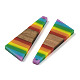 Подвески Pride на тему радуги из смолы и орехового дерева WOOD-K012-08A-2