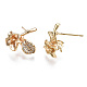 Серьги из латуни с микропейвом и прозрачным фианитом KK-S356-357-NF-3