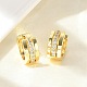 Латунные серьги-кольца из прозрачного кубического циркония EJEW-D311-054G-5