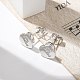 Серьги-гвоздики из латуни с микропаве из прозрачного кубического циркония EJEW-K299-01P-P-2