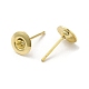 Плоские круглые серьги-гвоздики из нержавеющей стали 201 STAS-Q315-08G-2