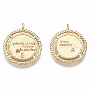 Латунные микропаве прозрачные подвески с фианитом KK-R126-020-NF