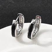 Латунные серьги-кольца из прозрачного кубического циркония EJEW-K276-11P-01