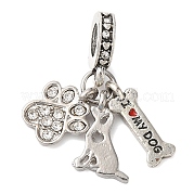 Подвеска из сплава с кристаллами и стразами в европейском стиле PALLOY-S189-20P