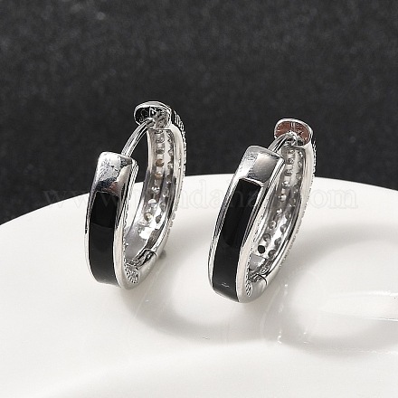 Латунные серьги-кольца из прозрачного кубического циркония EJEW-K276-11P-01-1