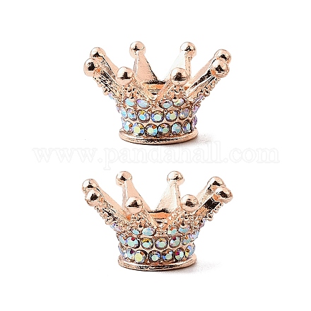 Бусины из сплава со стразами в форме короны FIND-NH0001-19RG-1