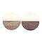 Resin & Walnut Wood Pendants, Flat Round, White, 38~39x4mm, Hole: 1.8mm