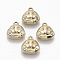Eco-Friendly Alloy Pendants, Smile Face, Light Gold, 13x12.5x4mm, Hole: 1.5mm