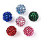 Transparent Resin Rhinestone Graduated Beads, with Acrylic Round Beads Inside, Mixed Color, 14mm, Hole: 2~2.5mm