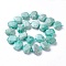 Natural Amazonite Beads Strands, Faceted, Oval, 17~22x11~18x6~8mm, Hole: 1.2mm, about 21~22pcs/strand, 15.23 inch~15.35 inch(38.7~39cm)