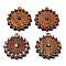 Beech wood Pendants, with Natural Gemstone Beads, Flower, 47x43x11.5mm, Hole: 2mm