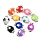 Resin Rhinestone Beads, Candy, with Brass Findings, Star, 20~20.5x15.5~16mm, Hole: 2.2mm