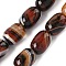 Natural Banded Agate/Striped Agate(Dyed & Heated) Beads Strands, Column, FireBrick, 17~18x13mm, Hole: 1mm, about 11pcs/strand, 7.68''(19.5cm)