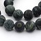 Frosted Natural Kambaba Jasper Beads Strands, Round, 10mm, Hole: 1mm, about 38pcs/strand, 14.5~15 inch