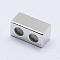 Brass Multi-Strand Links, with Rubber, Cuboid, Slider Beads, Platinum, 10x5x5mm, Hole: 2.5mm