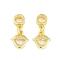 Brass Pendants, Lead Free & Cadmium Free, Real 18K Gold Plated, Lip, 15mm, Pendant: 7.5x8x1.5mm, Hole: 2.5mm