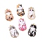 Alloy Enamel Pendants, Light Gold, Cat, Mixed Color, 25x14x2.3mm, Hole: 1.6mm